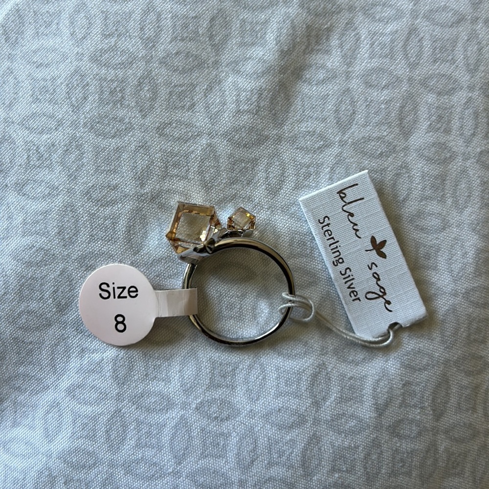 BLEU SAGE STERLING SILVER RING SIZE 8